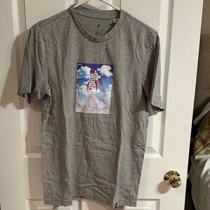 Adidas Men's Gray Graphic Tee